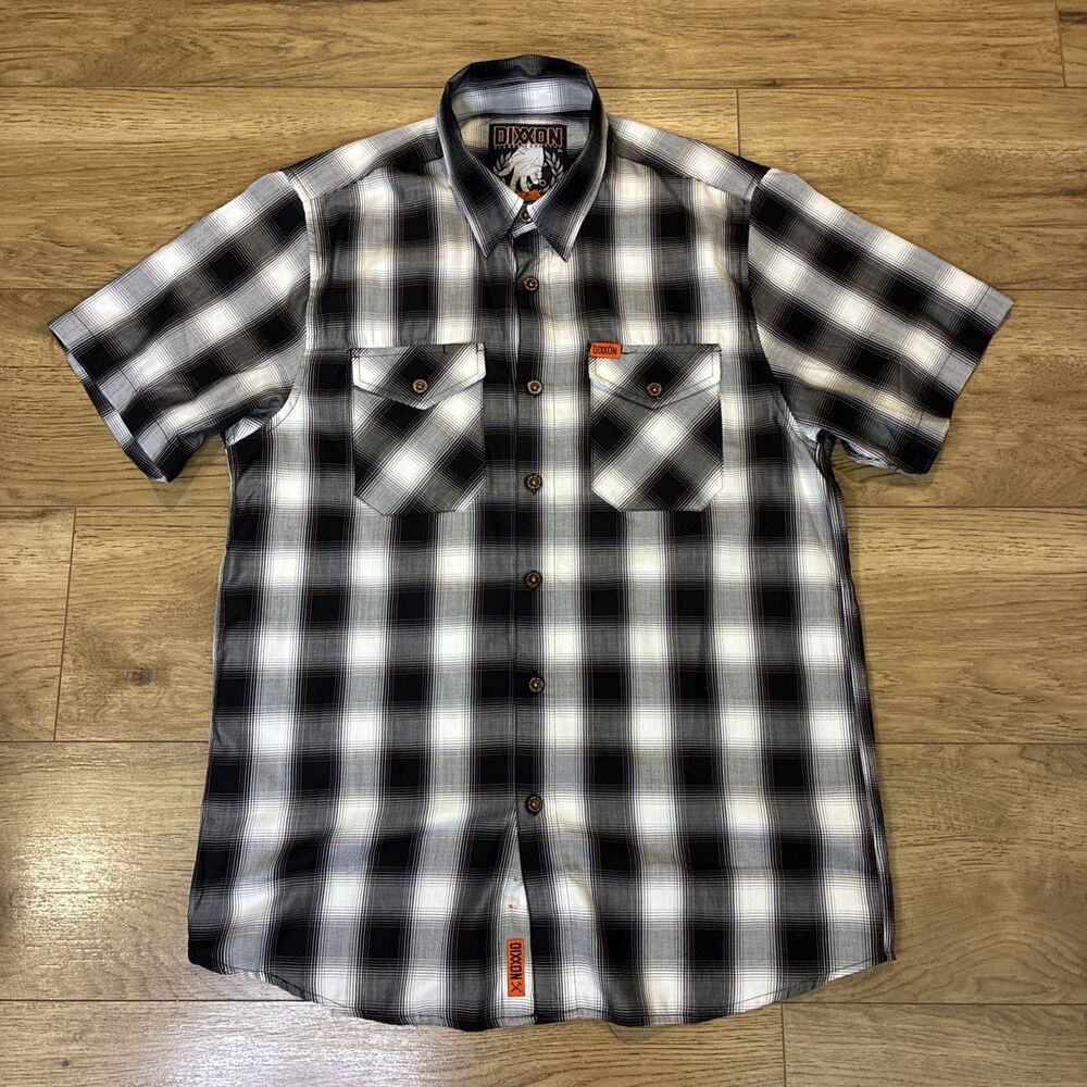 Dixxon Flannel ROSS ALLEY Bamboo Short Sleeve Shirt Men's M Button Up Biker